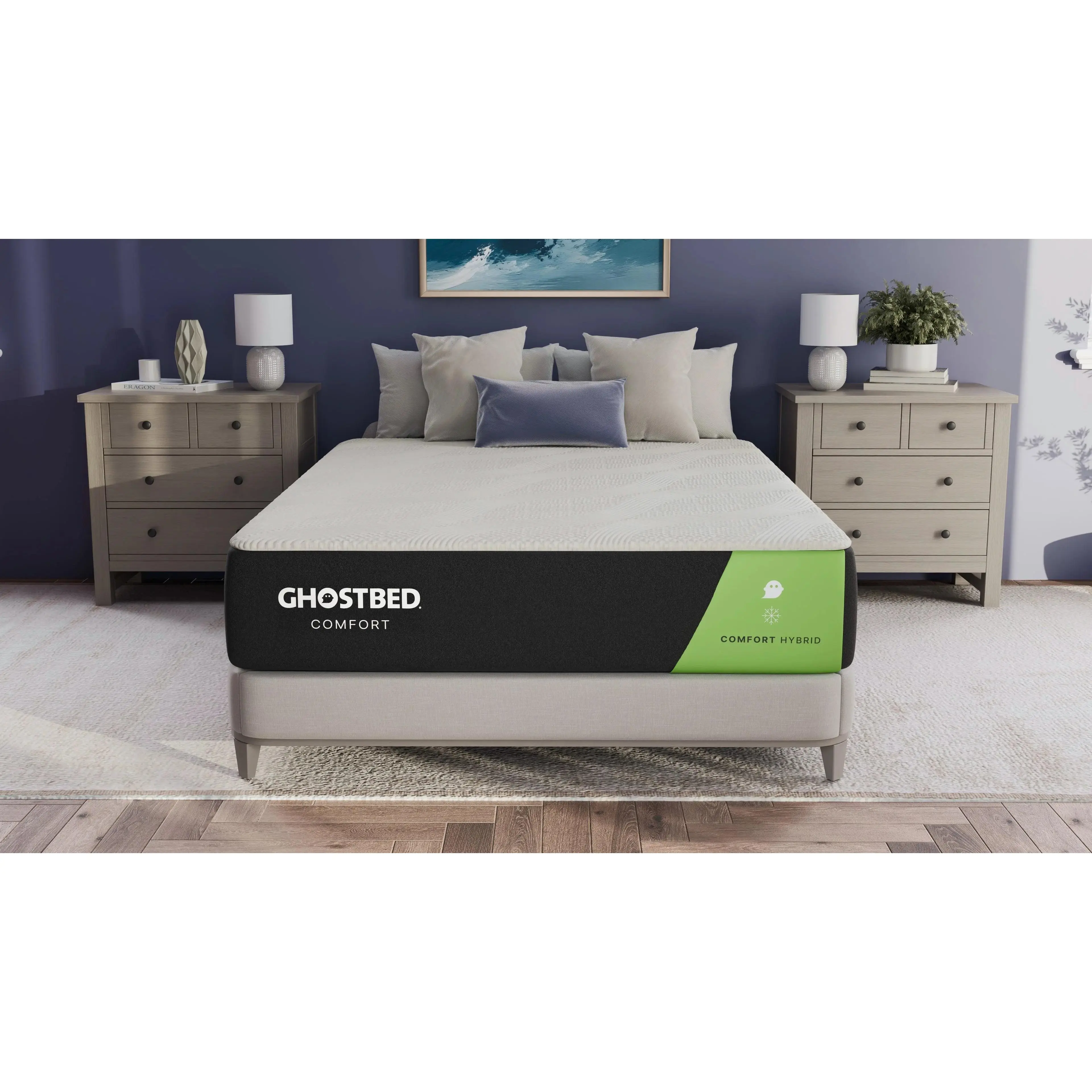 GhostBed Comfort Multilayer Spring Hybrid Mattress - 11-Inch Breathable Foam, Responsive Coils for Balanced Support, Cooler Sleep | Indoor Furniture Mattresses, Cooler Mattress