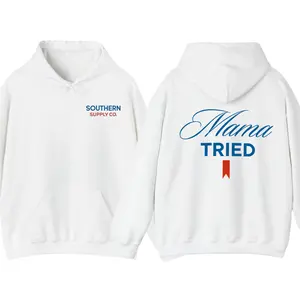 Mama Tried Hoodie, Funny Southern Mom Humor Hoodie, Vintage Country Graphic Pullover, Casual Streetwear Apparel, Mother’s Day Humor Gift