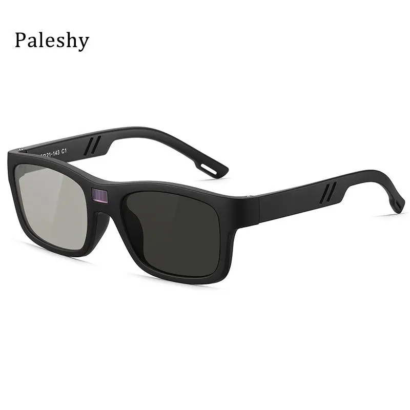 PALESHY Smart Photochromic Polarized Sunglasses for Men & Women - 0.1s Color-Changing Lenses, UV Protection, Lightweight Square Frame, Sunglasses for Driving