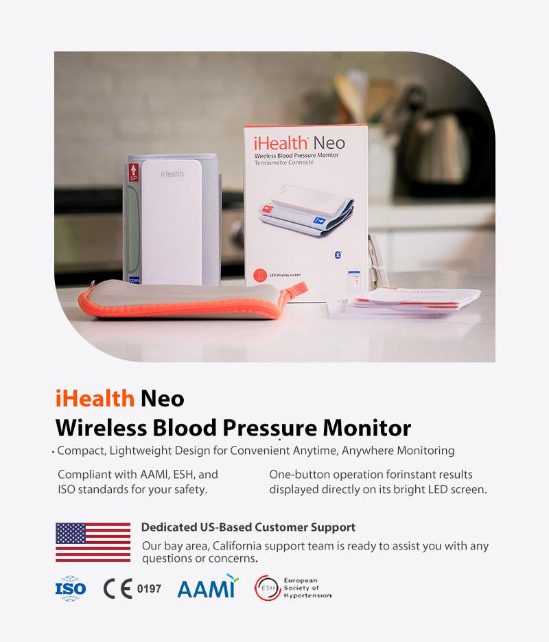iHealth Neo Wireless Blood Pressure Monitor, Upper Arm Cuff, Bluetooth Blood Pressure Machine, Ultra-Thin & Portable, App-Enabled for iOS & Android iHealth Neo Wireless Blood Pressure Monitor, Upper Arm Cuff, Bluetooth Blood Pressure Machine, Ultra-Thin & Portable, App-Enabled for iOS & Android