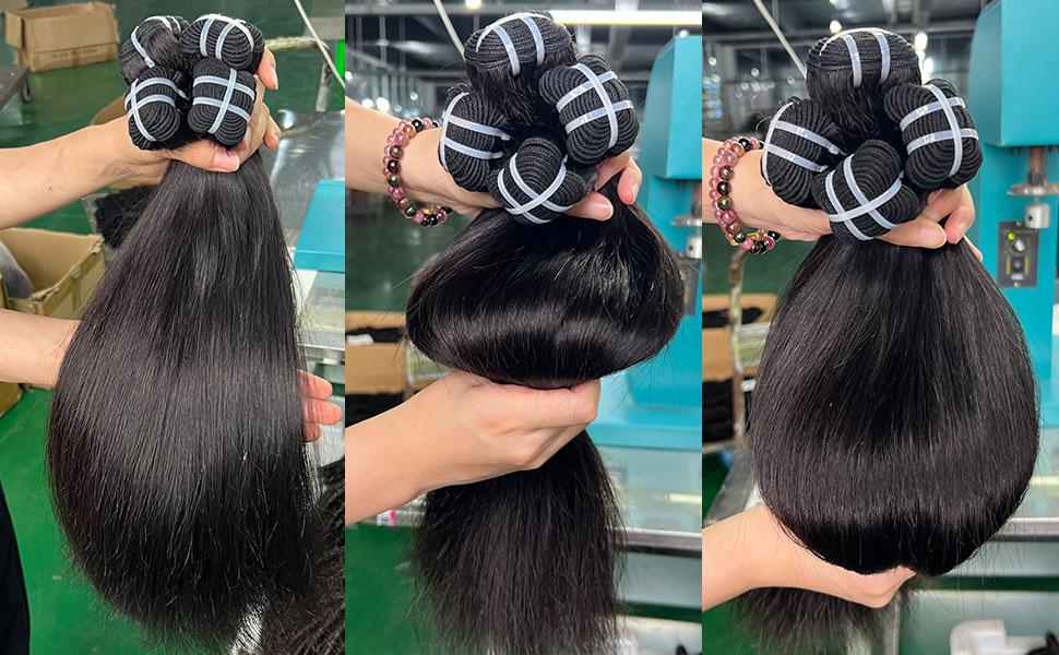 Lemoda Straight Virgin Human Hair Bundles 100% Unprocessed Straight Raw Human Hair Extensions Great Qanlity Hair Weave Bundles Natural