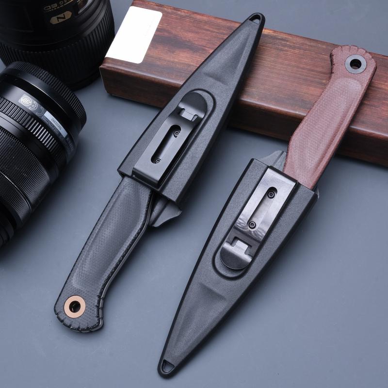 203 fixed straight knife, linen PVC handle, CMP anti-corrosion and wear-resistant high hardness steel, outdoor camping and driving survival EDC tool, the best men's gift.