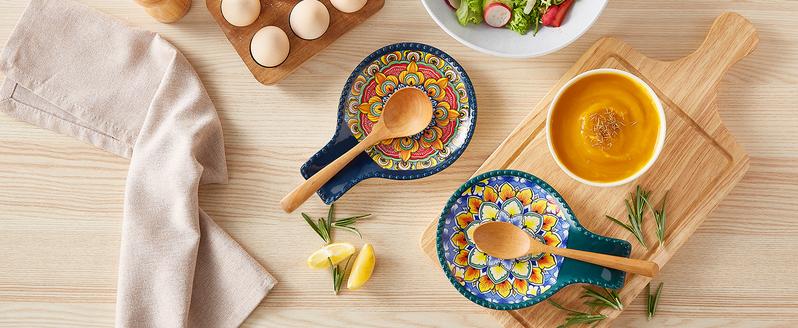 vancasso Ceramic Spoon Rest Sets of 2/4 for Stove Top, 7.7 Inch Cooking Spoon Holder for Kitchen Counter Decor, Spoon Holder for Coffee Spoon Rest, Spoon Cradle, Spatula, Spoons or Tongs Dinnerware Kitchenware