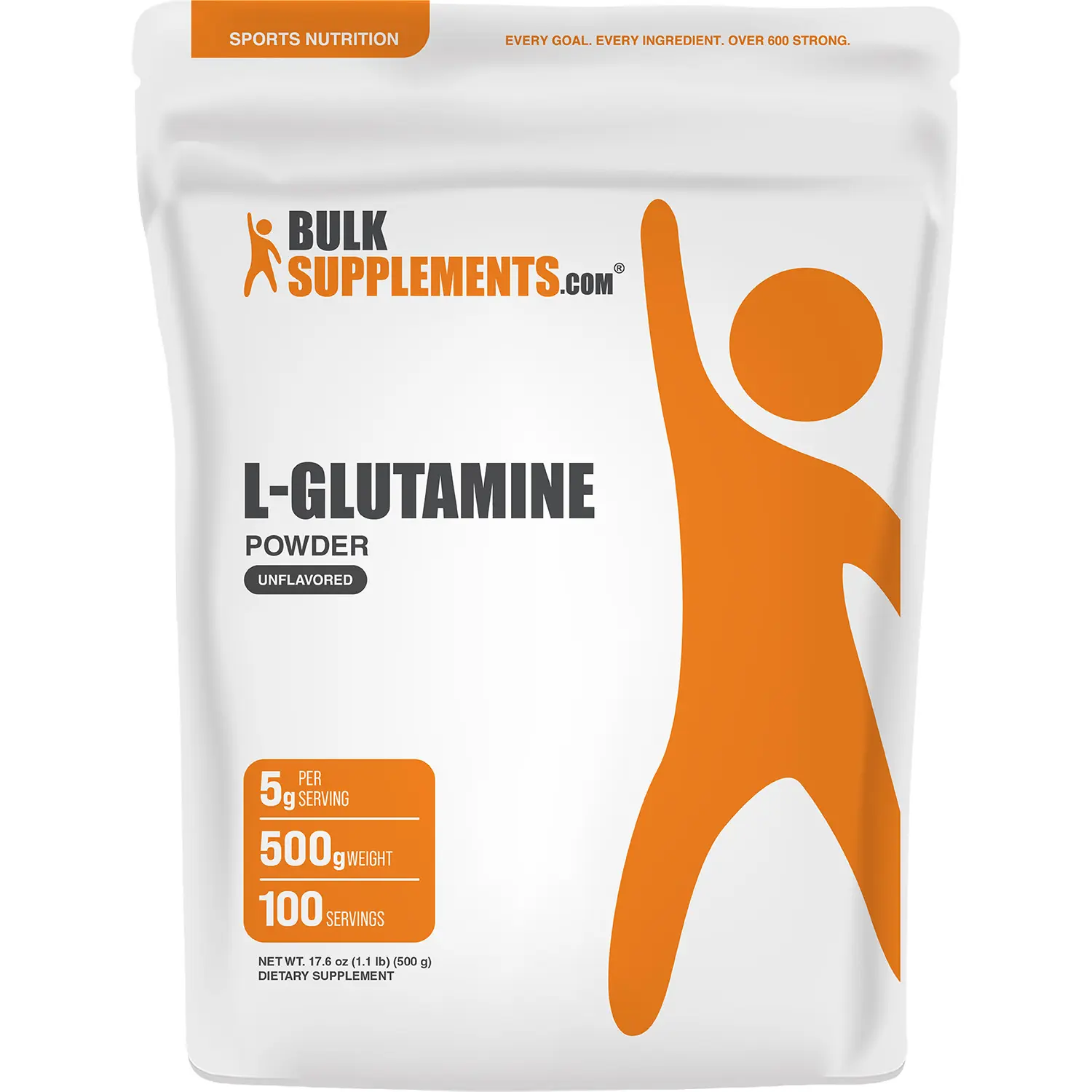 BulkSupplements - L-Glutamine Powder - Amino Acid - Protein Powder - Workout Supplement - 500g/700g - 5g/7g per Serving - All Flavors