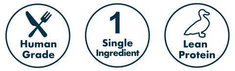 King Lou Duck Breast Jerky Dog Treat - Single-Ingredient, Low-Temperature Dehydrated Raw Snack single  ingredient