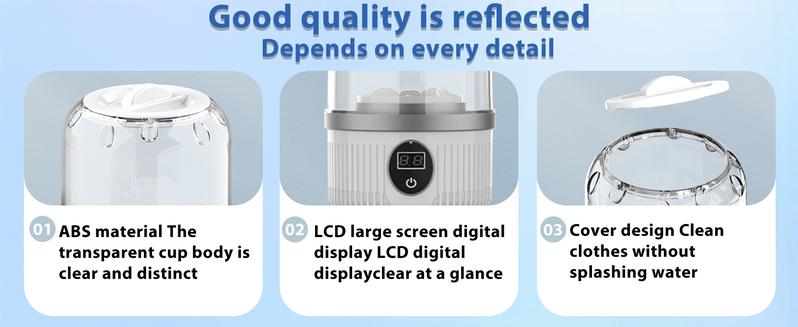 Portable Washing Machine with Large Capacity & Multiple Wash Modes – Ideal for Lingerie, Socks, Delicates | Great for Travel, Hotels & Small Spaces