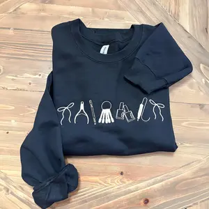 Nail Tech Icons Embroidered Sweatshirt, Nail Artist Crewneck, Cute Nail Tech Gift, Beauty Artist Crewneck