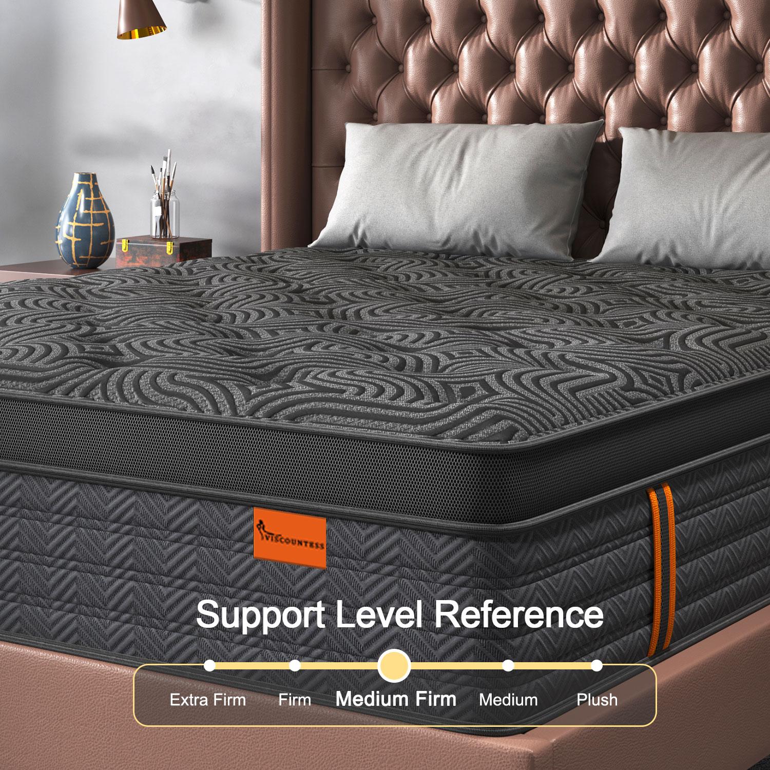 9"12"14" Twin Full Queen King Size Mattress in a Box Hybrid Spring Memory Foam, Medium Firm Ergonomic Mattress Back & Lumbar Support