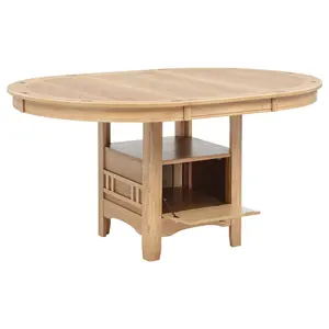 Lavon Oval 60-inch Wood Extension Leaf Dining Table Light Oak