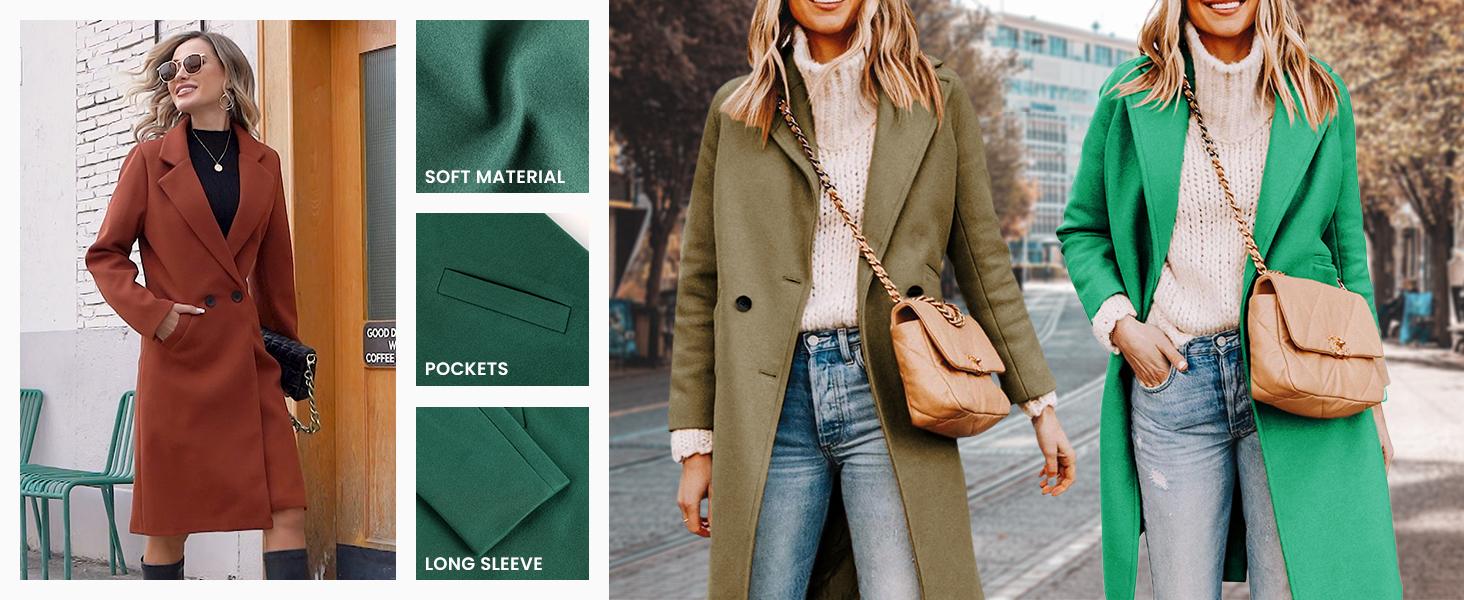 YeeZaa Women’s Wool Coat Casual Notch Lapel Single-Breasted Peacoat Womenswear 2025 TikTok Shop Holiday Haul Christmas Fall Winter Jacket