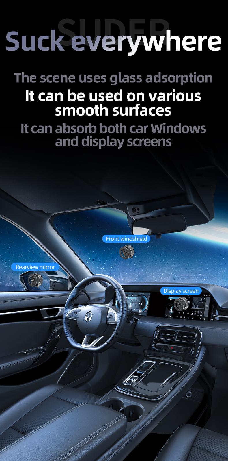 Magnetic Phone Holder with Magsafe, 360° Rotating Adjustable Car Phone Mount, Compact Size, Convenient Car Installation, Compatible with Android/Samsung Mobile Phones and iPhone 17 16 15 14 13 12 Series