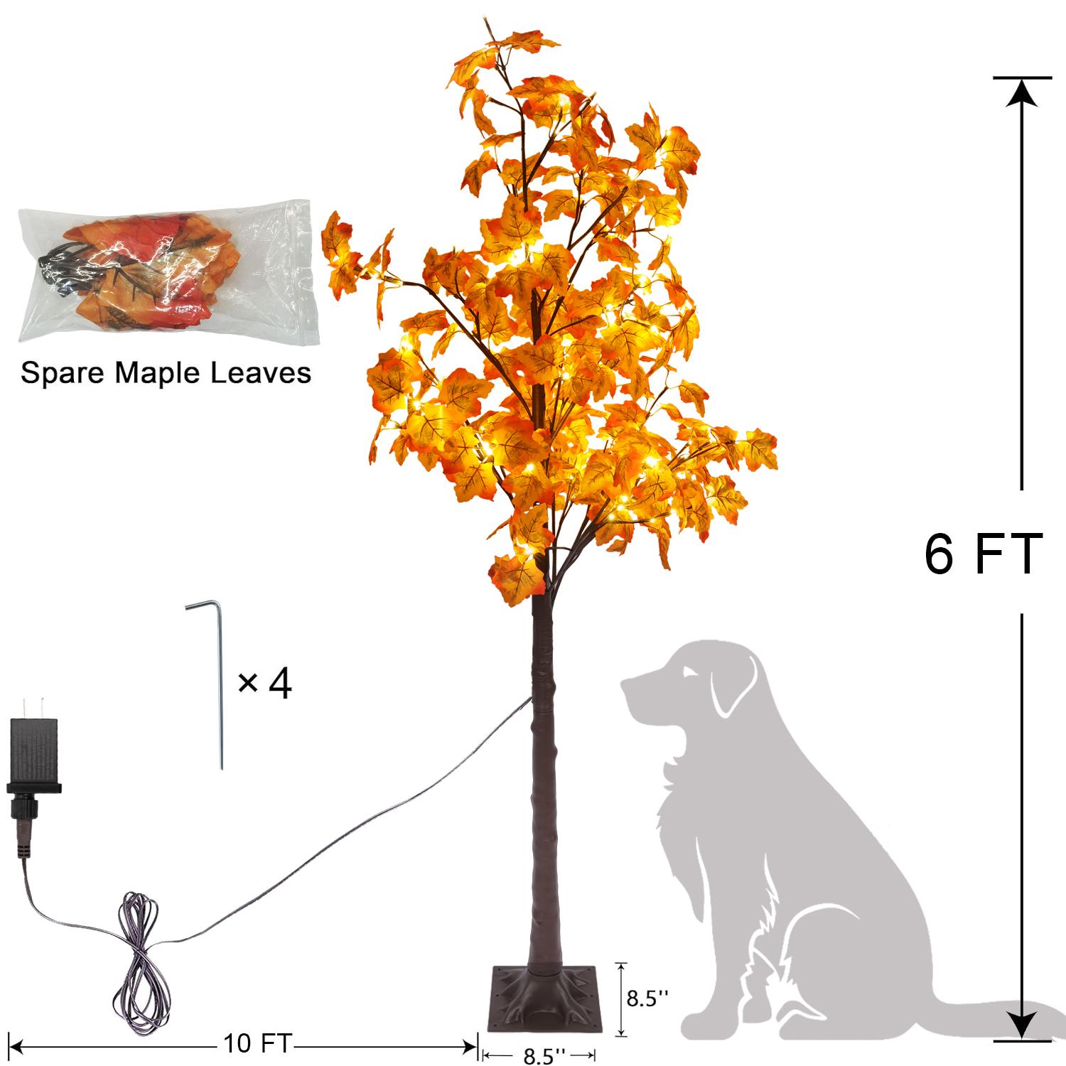 Hoodink 6/7ft Lighted Maple Tree with 96/160 Warm White LED Lights - Indoor Decorative Twig Tree for Home, Bedroom, Christmas Holiday Decor,Lighted Twig Tree, Decorative LED Tree, Warm White Glow, Birch Wood Aesthetic, Plastic Birch Foliage Hoodink 6/7ft Lighted Maple Tree with 96/160 Warm White LED Lights - Indoor Decorative Twig Tree for Home, Bedroom, Christmas Holiday Decor,Lighted Twig Tree, Decorative LED Tree, Warm White Glow, Birch Wood Aesthetic, Plastic Birch Foliage