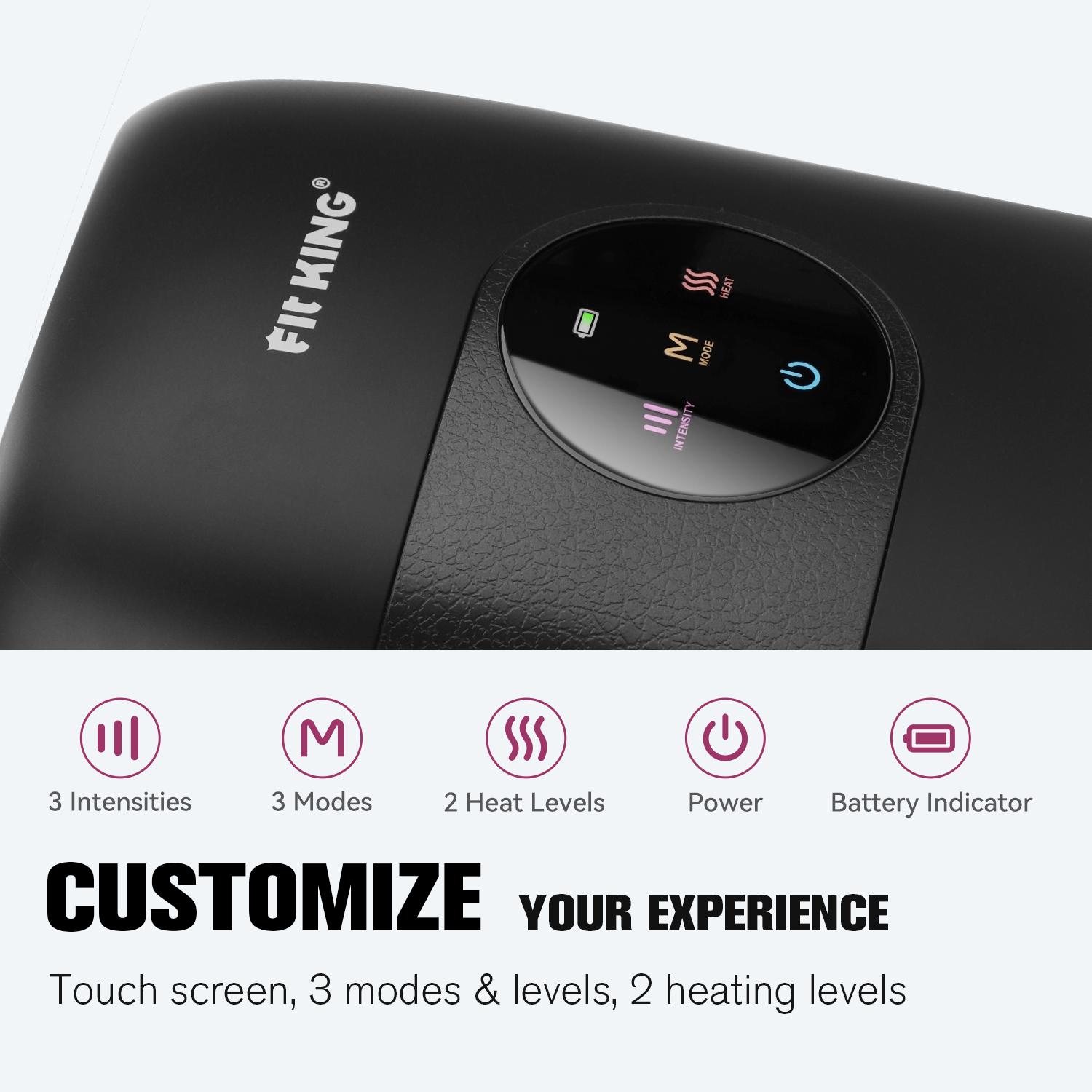 【FIT KING】Hand Massager with Heat for Hand Massage and Finger Relief - Cordless & Portable & Touch Screen -  Gifts for Women Men Parents-Two Colors