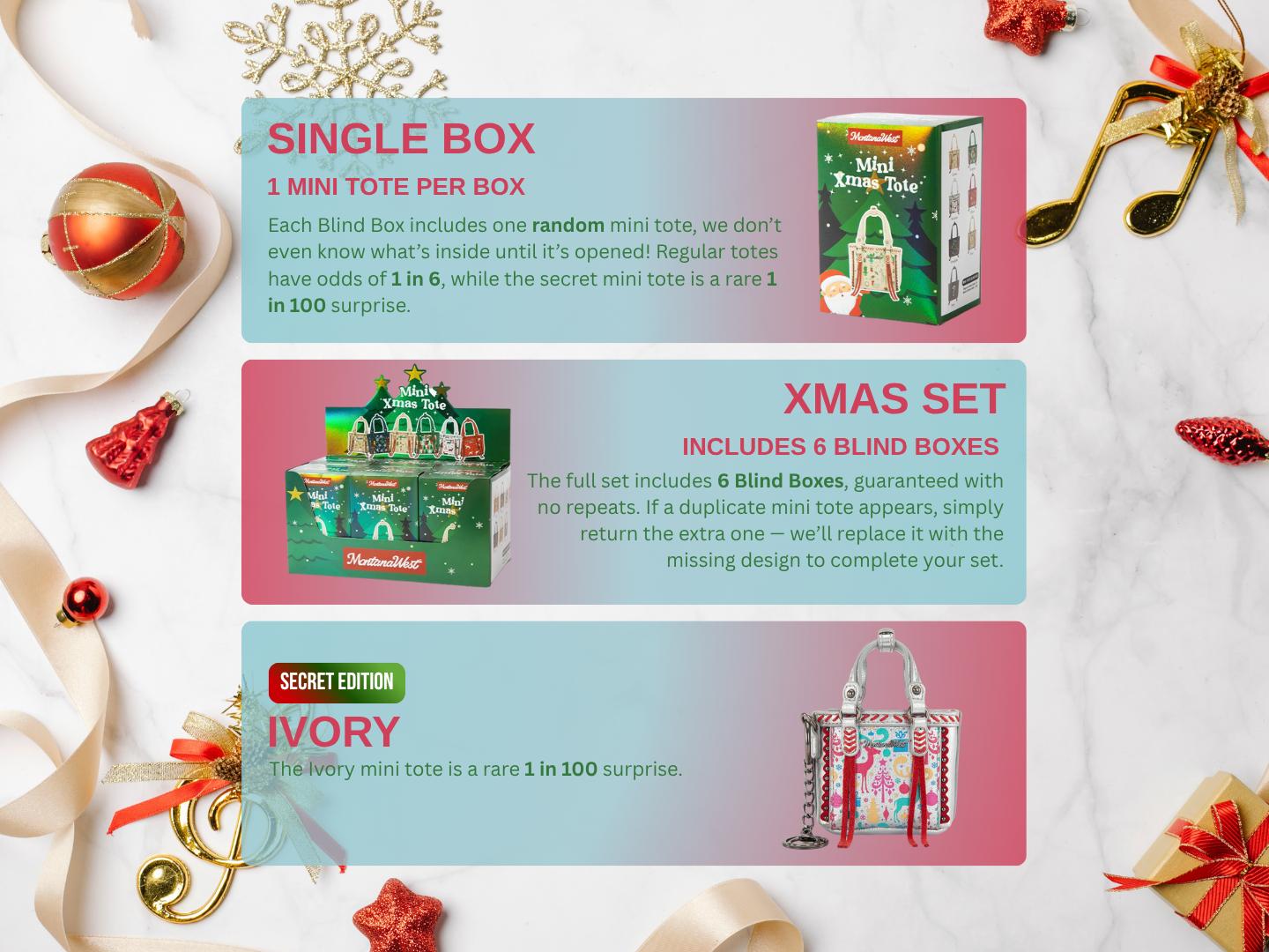 Montana West Mini Xmas Tote Blind Box Gift for Holiday Suprises