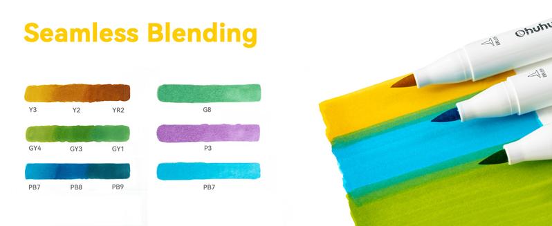 Ohuhu Honolulu B 320-Color Refillable Alcohol Markers – Double Tips, Brush & Fine Tips, Perfect for Artists, Coloring, & Illustration