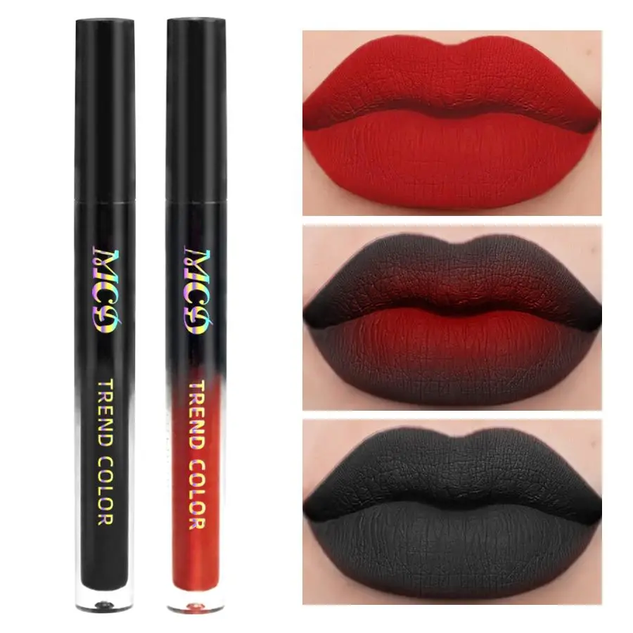Long Lasting Matte Lipstick, 2 Counts/set Waterproof Non-stick Cup Lip Glaze, Easy Coloring Long Lasting Lip Sticks, Suitable for All Occasions Lip Makeup, Lip Products Makeup