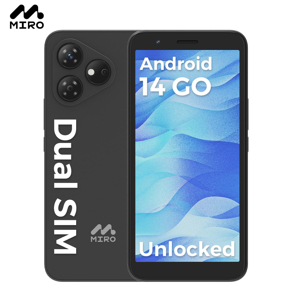 MIRO A1 Smartphone Unlocked GPS-Enabled Octa-core Android 14 4(2+2)GB RAM 32GB Expandable up to 1TB 4G Dual SIM 5.99'' HD 2.5D Display Cellphone MIRO A1 Smartphone Unlocked GPS-Enabled Octa-core Android 14 4(2+2)GB RAM 32GB Expandable up to 1TB 4G Dual SIM 5.99'' HD 2.5D Display Cellphone