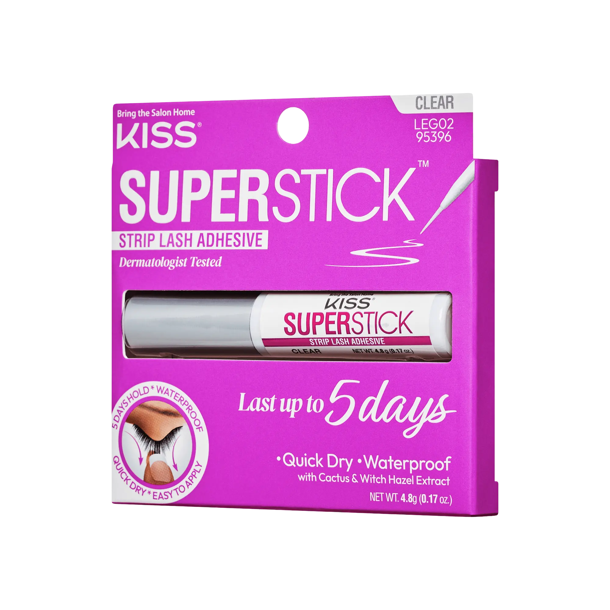 Kiss SuperStick Strip Lash Adhesive - Clear | False Eyelash Glue, Strip Lash Adhesive, Up to 5 Day Hold