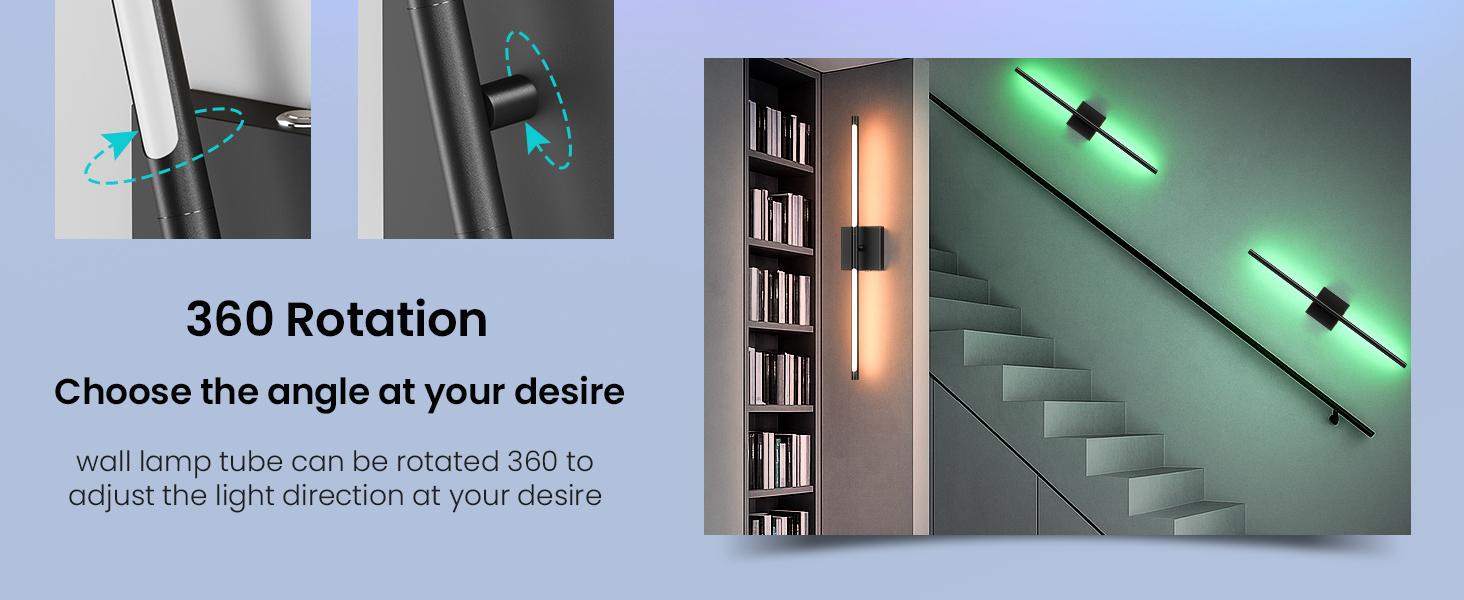 Battery Operated Wall Lights Set of Two, Non-Removable Battery, 10000mAH Rechargeable Wall Lamps with Remote Control, Dimmable RGB LED Wireless Wall Sconces for Bedroom, Living Room, Hallway, Dining Room, 360° Rotate 3CCT