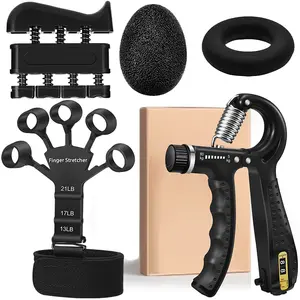 5-in-1 Adjustable Hand Grip Strengthener Kit, 5–60kg Resistance Finger & Hand Exerciser for Home Gym Fitness, Physical Therapy & Injury Recovery