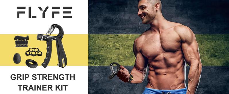 Grip Strength Trainer Kit (5 Pack) - Forearm Strengthener with Finger Stretcher, Grip Ring, and Relief Ball - Injury Recovery Tool for Men and Women