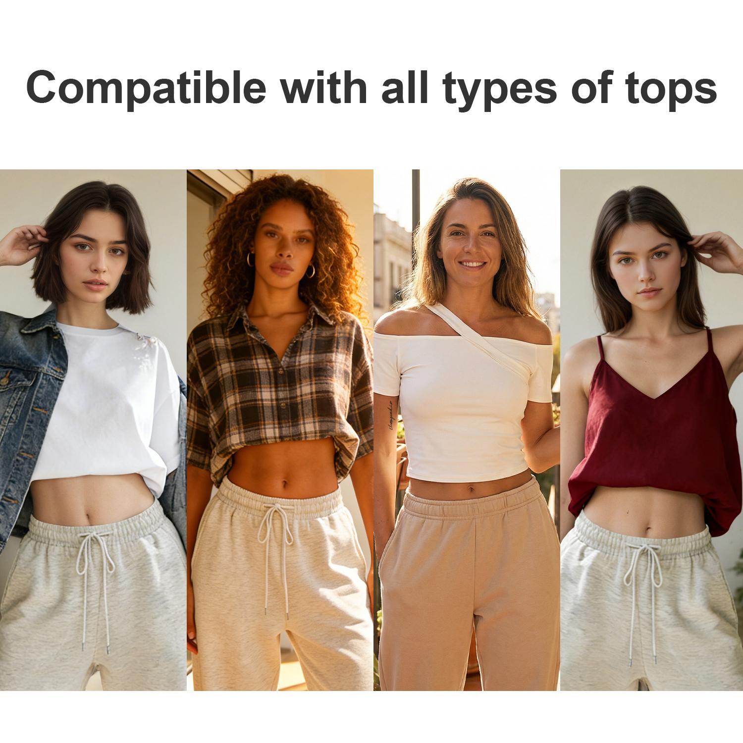 3Pcs Shirt Tuck Band Women,Adjustable Tool for Sweater and Shirts,Elastic Crop Bands to Change The Style of Your Tops