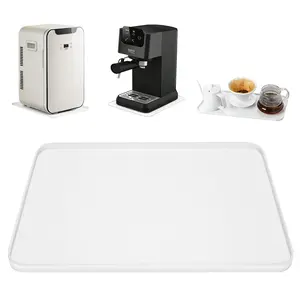 Mini Fridge Silicone Mat - 13" x 9" Convex Edge Drip Tray Under Refrigerator Mat - Carpet Floor Protector Leak Resistant Portable AC Pan for Washing Machine Coasters Tableware