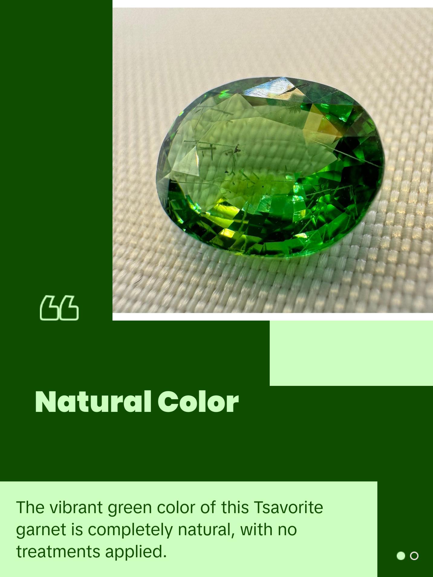 GIA Certified Natural Tsavorite Garnet - 2.51ct - Oval Mixed Cut