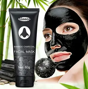 Bamboo Charcoal Black Mask, Pore Cleansing Mask, Clay Face Mask, Latex-Free, Fragrance-Free, Deep Cleansing, Oil Control, Unisex