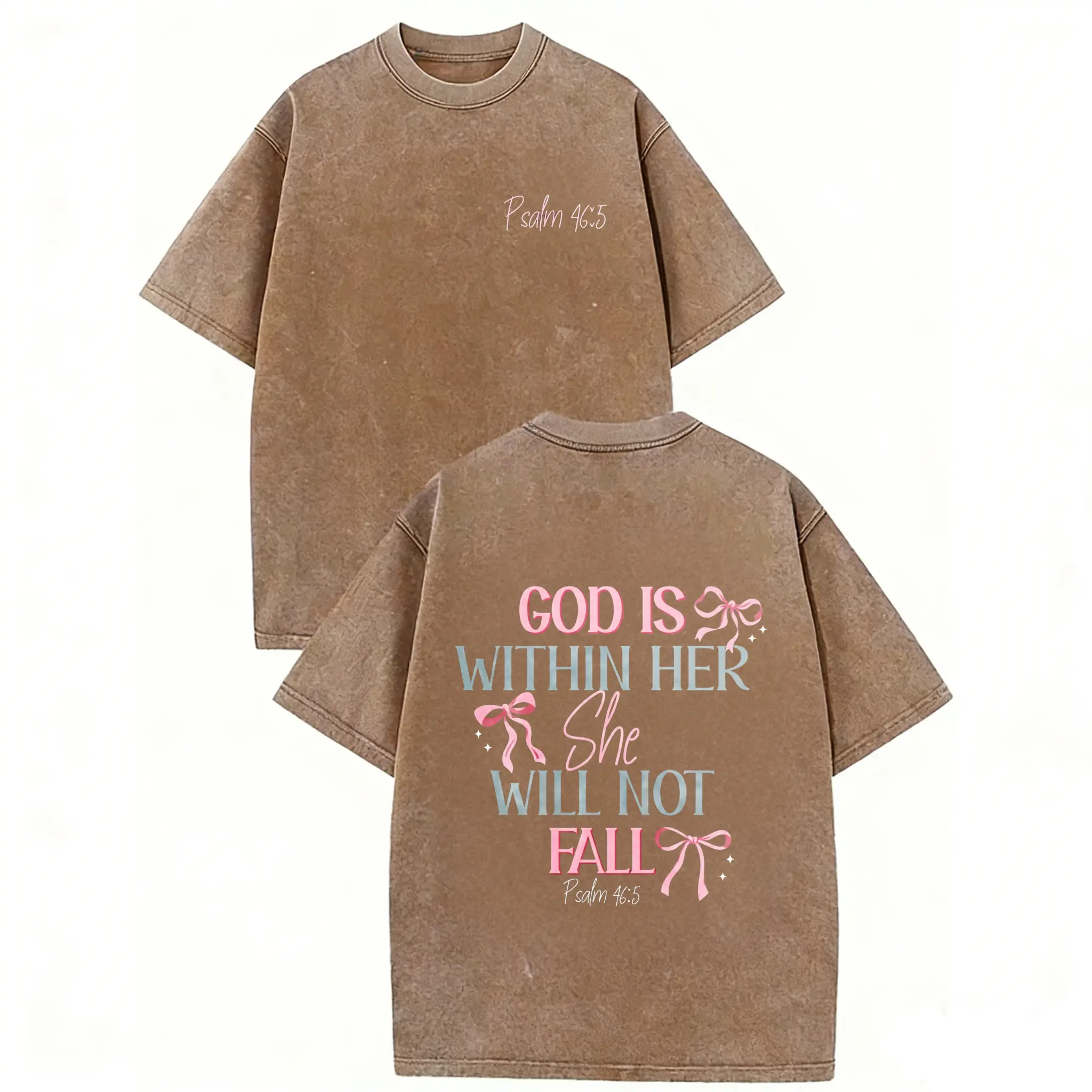 Washed Cotton Tee-Coffee