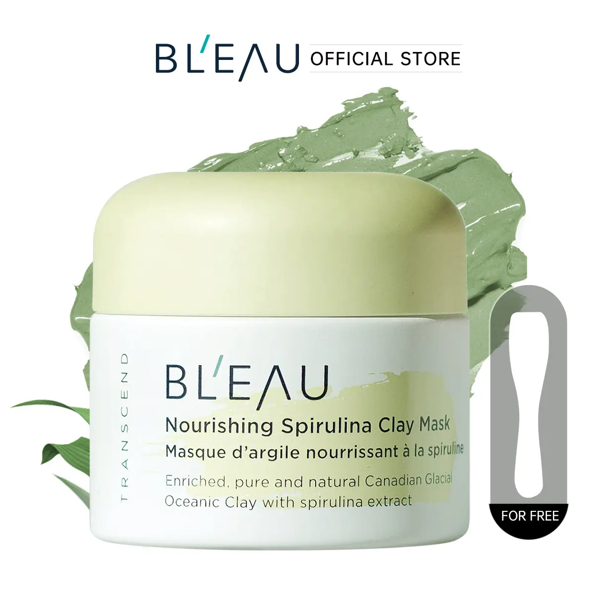 [BL'EAU Official] Nourishing Spirulina Clay Mask– Acne & Redness Relief | Glacial Mud Deep Pore Cleansing & Oil Control, Hydrating & Barrier Repair for Sensitive Skin 80g