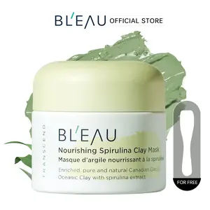 [BL'EAU Official] Nourishing Spirulina Clay Mask to Clear Breakouts & Redness Relief for Glowing Skin, with Glacial Oceanic Clay for Deep Pore Cleansing & Oil Control, Hydrating & Repair Skin,  Fits for Sensitive Skin 80g