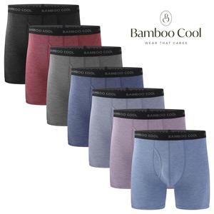 BAMBOO COOL Men's Underwear Boxer Briefs Soft Comfortable 92% Viscose 8% Spandex Gift Sets for Boyfriend 4 Pack or 7 Pack Premium Material Breathable Moisture-Wicking Elastic Stretching summervibes summerwins