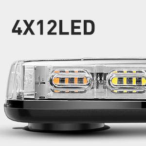 Nilight 12” Roof Top Strobe Lights 48LED Amber White Hazard Light Safety Warning LED Flashing Light Bar Magnetic Mount for 12V 24V Cars Trucks Tractors Snow Plows Construction vehicles