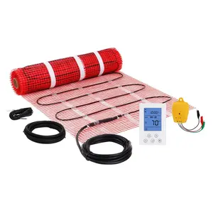 VEVOR Floor Heating Mat,  30 Sq.ft, Electric Radiant In-Floor Heated Warm System with Digital Floor Sensing Thermostat, Includes Installation Monitor, Adhesive Back for Easy Installation on The Floor