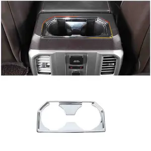 For 2015-2020 Ford F150 Center Console Armrest Rear Cup Holder Trim Cover Decor