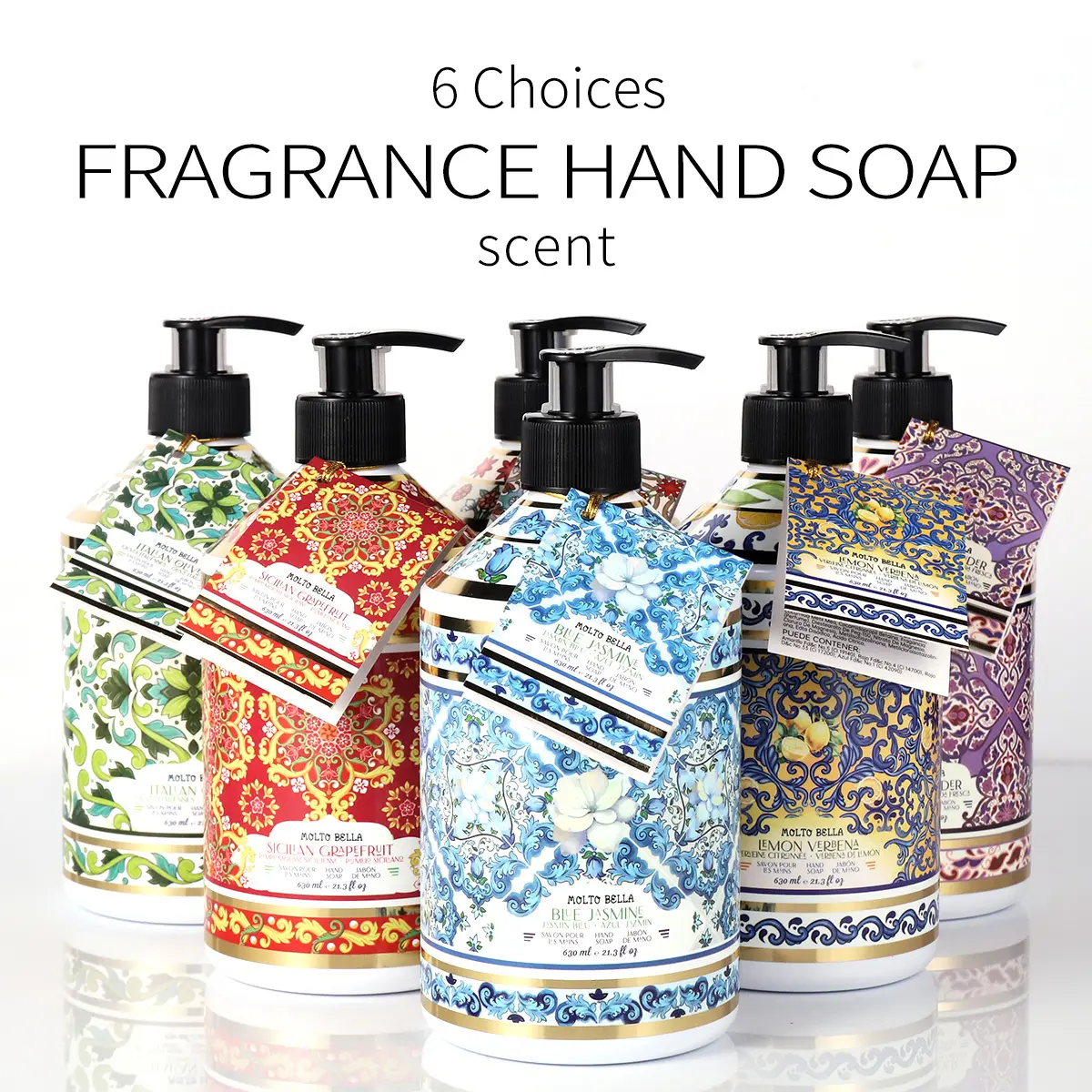 2 Bottles (21.3 Fl OZ Each) Hand Wash, 6 Scents Infused Foam Hand Sanitizer, Liquid Hand Soap With Creative Floral Press-Type Bottle, Suitable For All Skin Types, Cruelty-Free, Keep Hands Clean, Smooth And Comfortable Nail