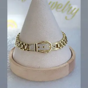 Belt design bracelet #0288- 14k laminated gold Belt design bracelet #0288- 14k laminated gold