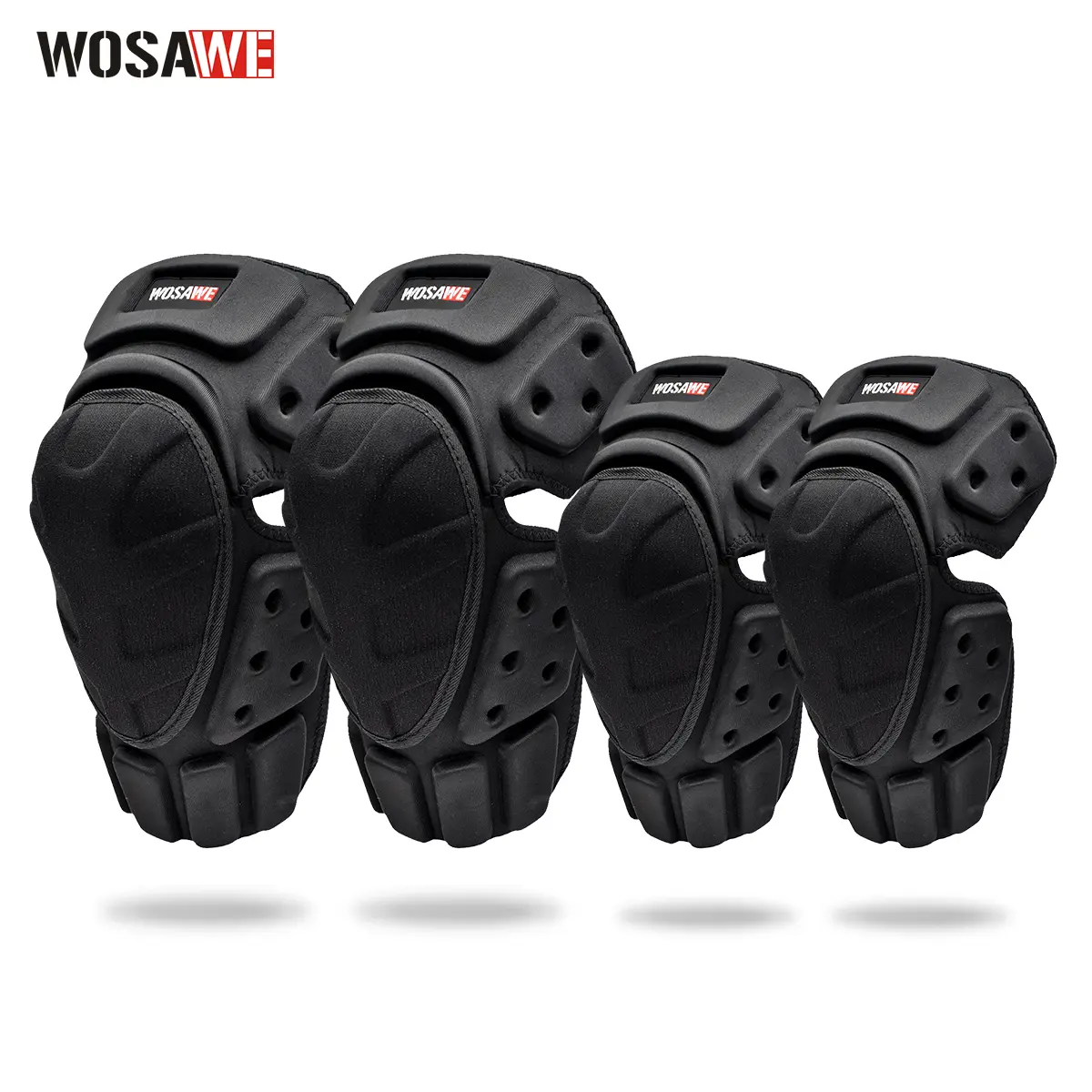 WOSAWE Motorcycle Knee Pads High-Impact EVA Foam Motocross Knee Shin Guards Protector for Adults Cycling Skating