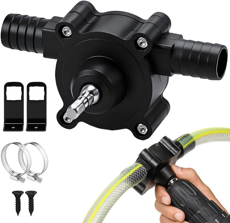 VAYWET Electric Drill Pump, Handheld Drill Self-Priming suction Liquid Transfer Pumps Portable Multi-scenario Liquid Extractor Pump Garden Outdoor Hose Industrial Hardware Heavy Duty Pipe Parts Diaphragm Pump Water Gasoline Oil Diesels Fluid Quick Pumping
