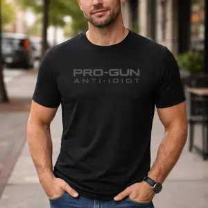 Pro-Gun Anti-Idiot T-Shirt |   Tactical Second Amendment Tee |   Men's Pro-2A Graphic Print Cotton Shirt |   Bold Statement Apparel |   2A Rights Supporter Gift Idea |   Casual Patriotic Wear,washed