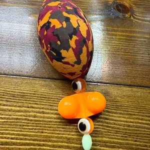 Matt Cat Rig Orange Camo EVA Foam Egg Float with Gamakatsu 8/0 Circle Hook