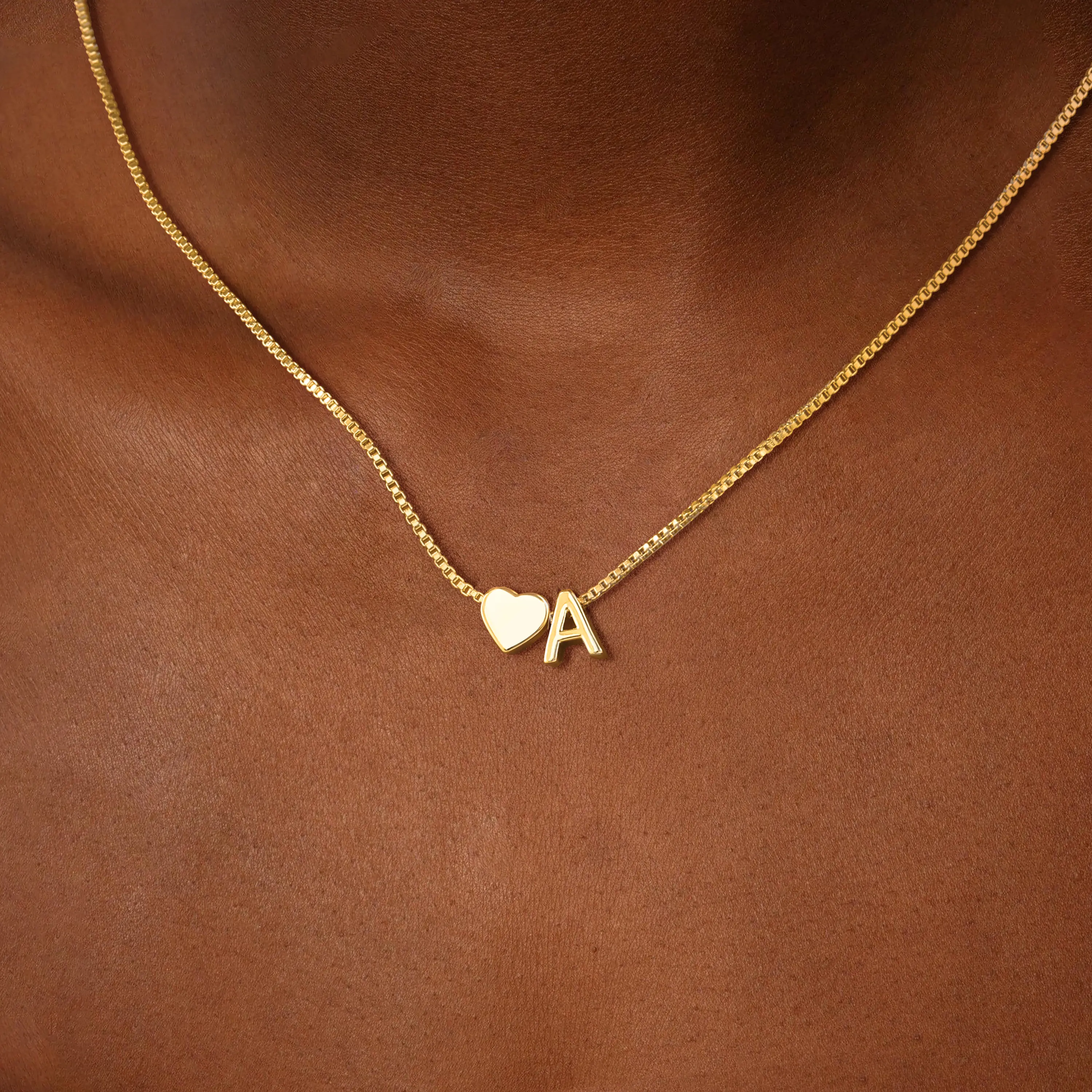 ZHESHY Dainty 14K Gold Plated Heart Letter Necklace for Women, Personalized A-Z Initial Pendant, Dainty Fashion Jewelry Gift for Mom, Girlfriend, Birthday and Holiday