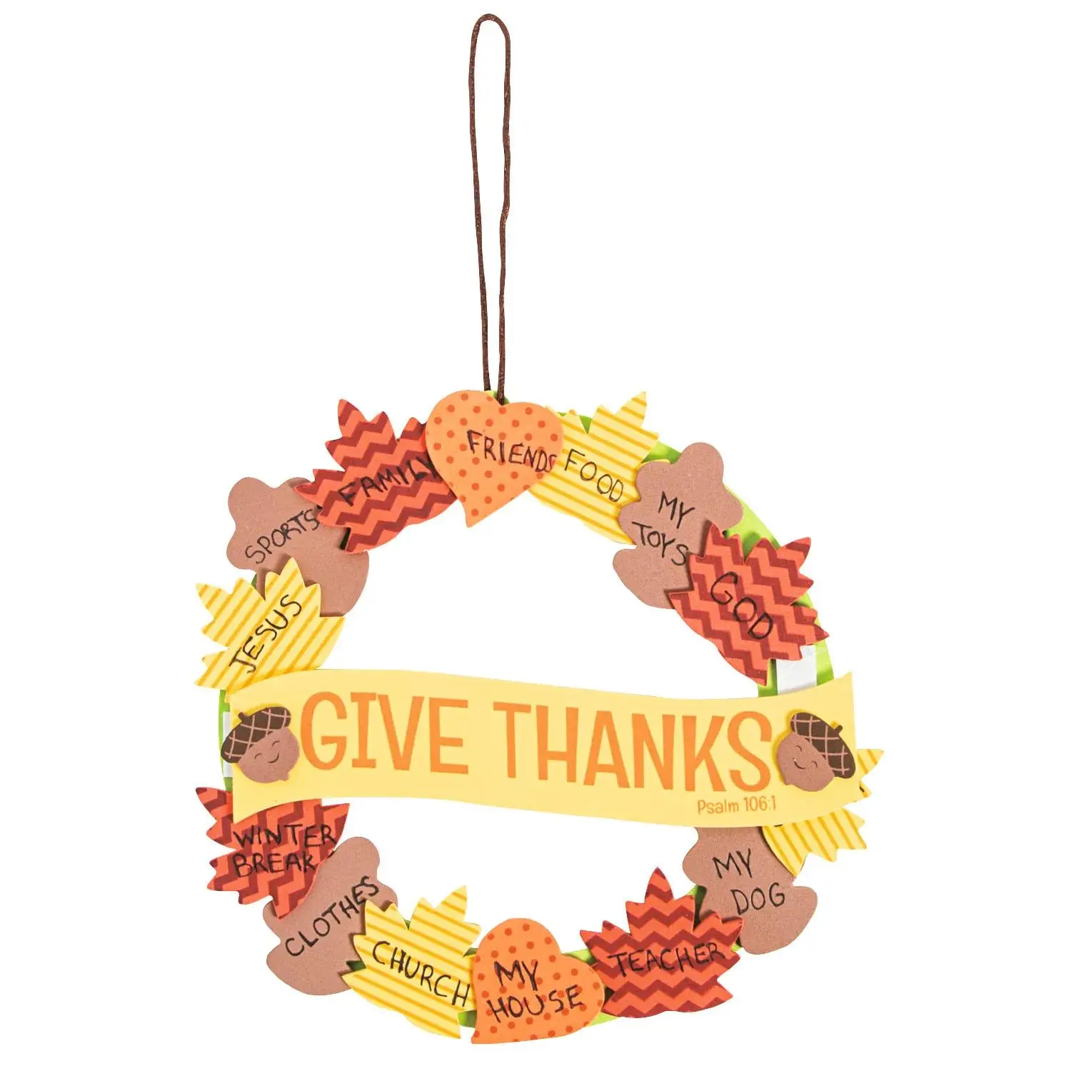 DIY Multicolor Fall Leaves Thanksgiving Wreath Craft Kit - 8.25in Satin Religious Decor for Doors, Makes 12
