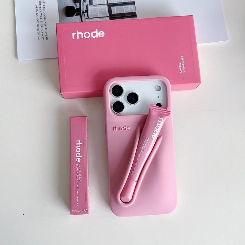 RHODE Phone Case & Lip Treatment Set for iPhone 11–17 Pro Max – Soft Touch Silicone, Trendy Style