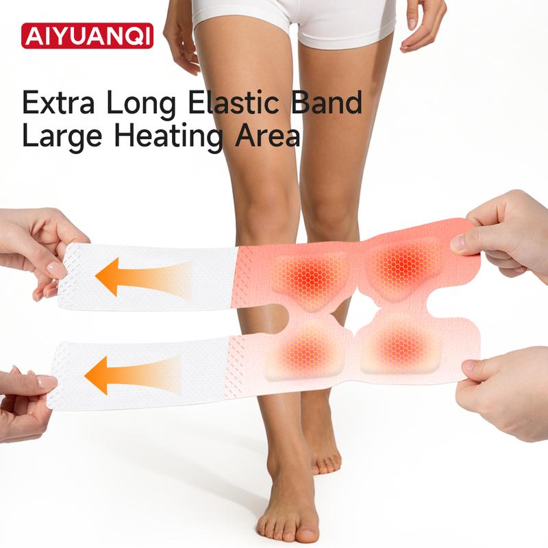 [4-Pack] Self-Heating Herbal Knee Patches with Ginger Oil - Deep Penetrating Joint Relief Kit for Stiffness & Cold Knees - Cordless Warm Compress Essential natural comfort Wellness Aromatherapy