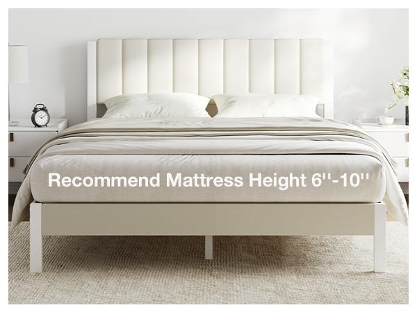 Novilla  Bed Frame Upholstered Platform Full/Queen/King Bed Frame with Adjustable Headboard, Strong Weight Capacity, No Box Spring Needed, Easy Assembly, Grey Modern Unique Bedroom Furniture,Holiday Haul