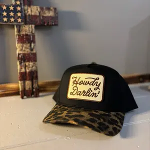 Howdy Darlin leopard print trucker style SnapBack