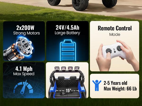 Outfunny Kids Ride on Car, 24V Toy Electric Truck for Kids w/ Remote, Bluetooth