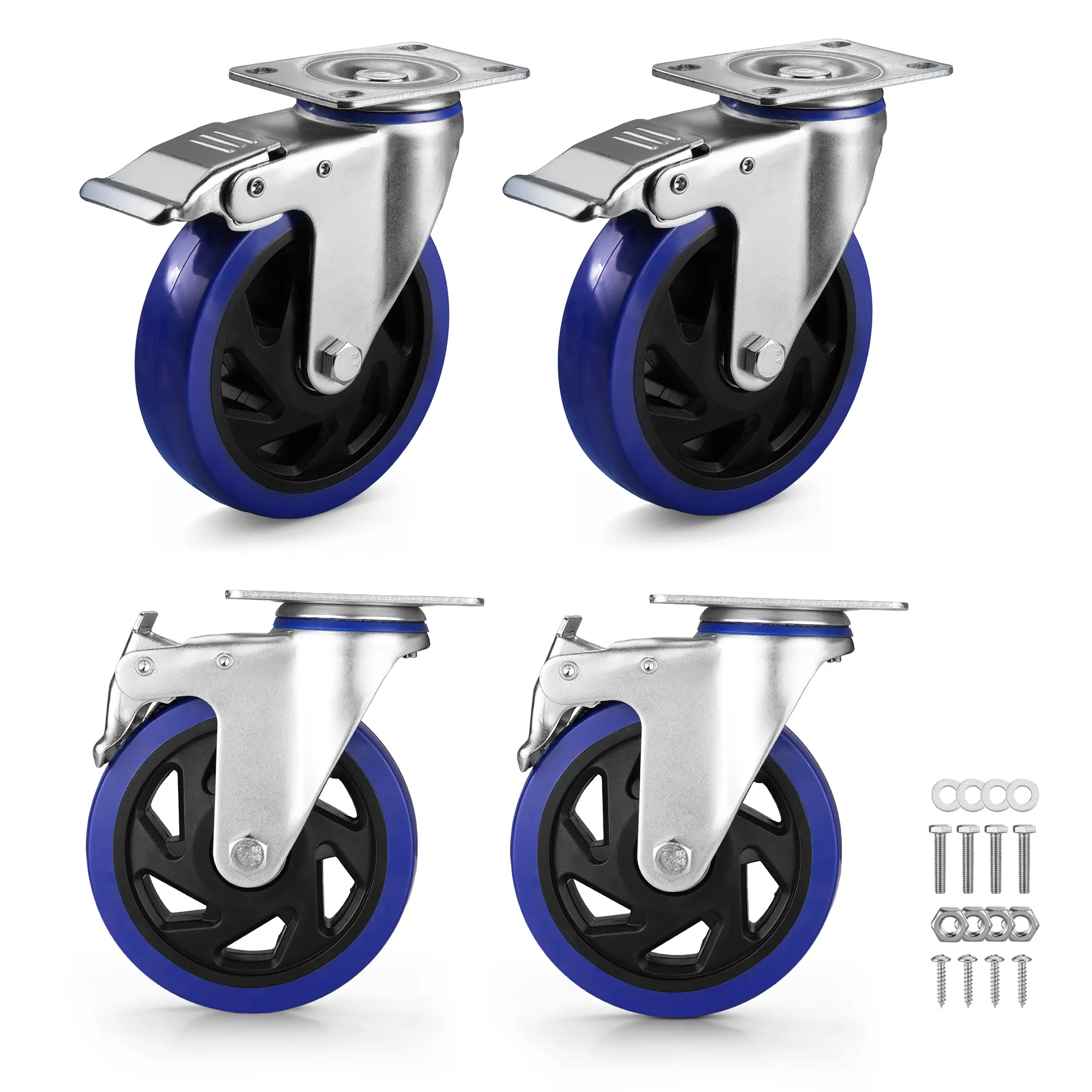 #backtoschool WORKPRO 3 Inch Caster Wheels, 1760LBS Heavy Duty Casters Set of 4, Swivel Casters with Brake, Locking Industrial Casters for Workbench, Furniture, Cart